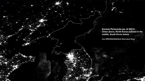 Satellite view of Korean Peninsula